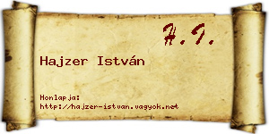 Hajzer István névjegykártya
